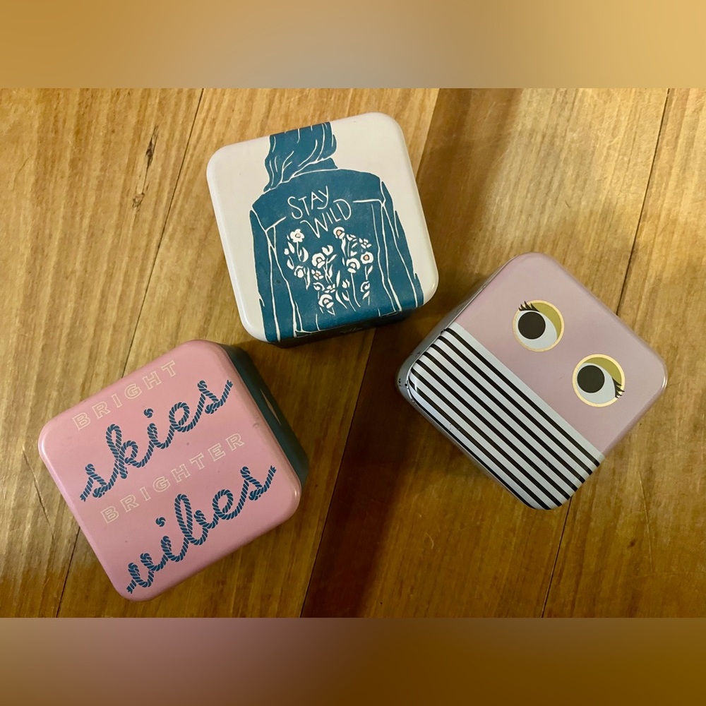 Set of Three Decorative Fossil Watch Tins